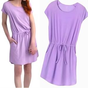 JUST BE Lavender Purple Cotton Romper Dress Elastic Drawstring Waist 1X
